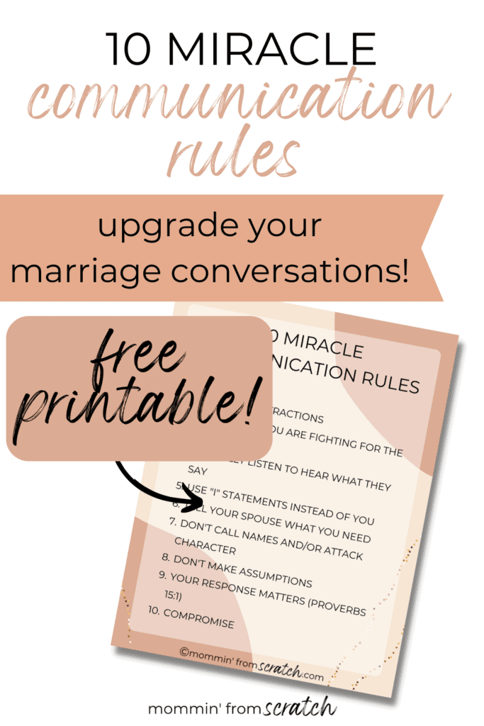 10 miracle communication rules. Upgrade your marriage conversations free printable