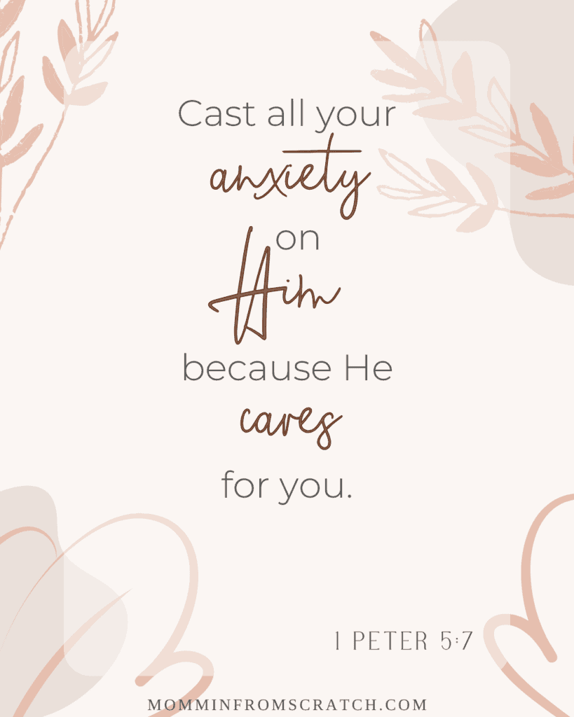 Cast all your anxiety on him because he cares for you.