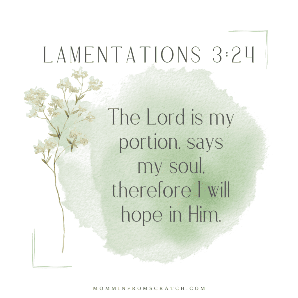 The lord is my portion, says the lord my hope in him.