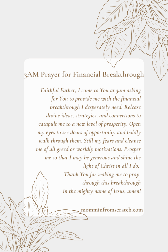 Jam prayer for financial breakthrough.