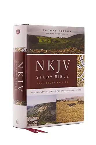 NKJV Study Bible, Hardcover, Burgundy, Full-Color, Comfort Print: The Complete Resource for Studying God’s Word