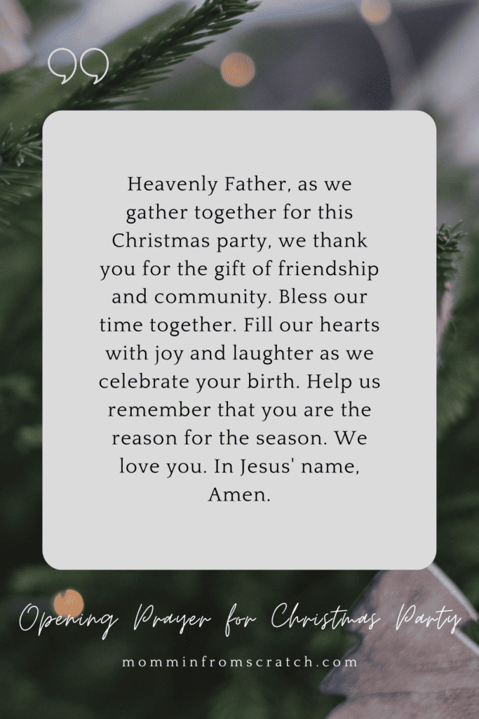 Sample Opening Prayer for Christmas Party