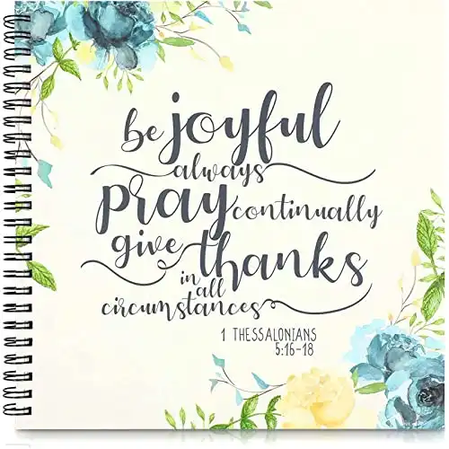 Faithful Finds Spiral Bound Prayer Notebook, Christian Devotional Bible Journal for Women, 32 Sheets/64 Pages (8.8 x 8.5 In)