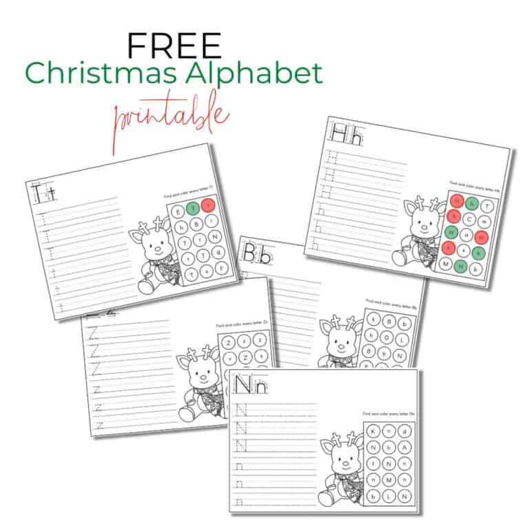 Christmas Alphabet Printable sheets