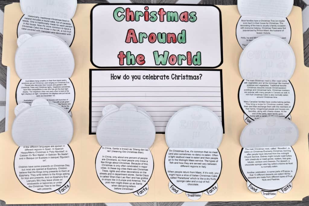 christmas around the world open flaps of lapbook