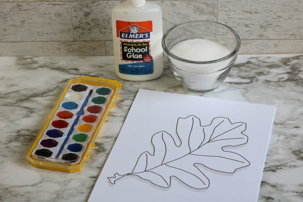 Fall Leaf Salt Painting Materials