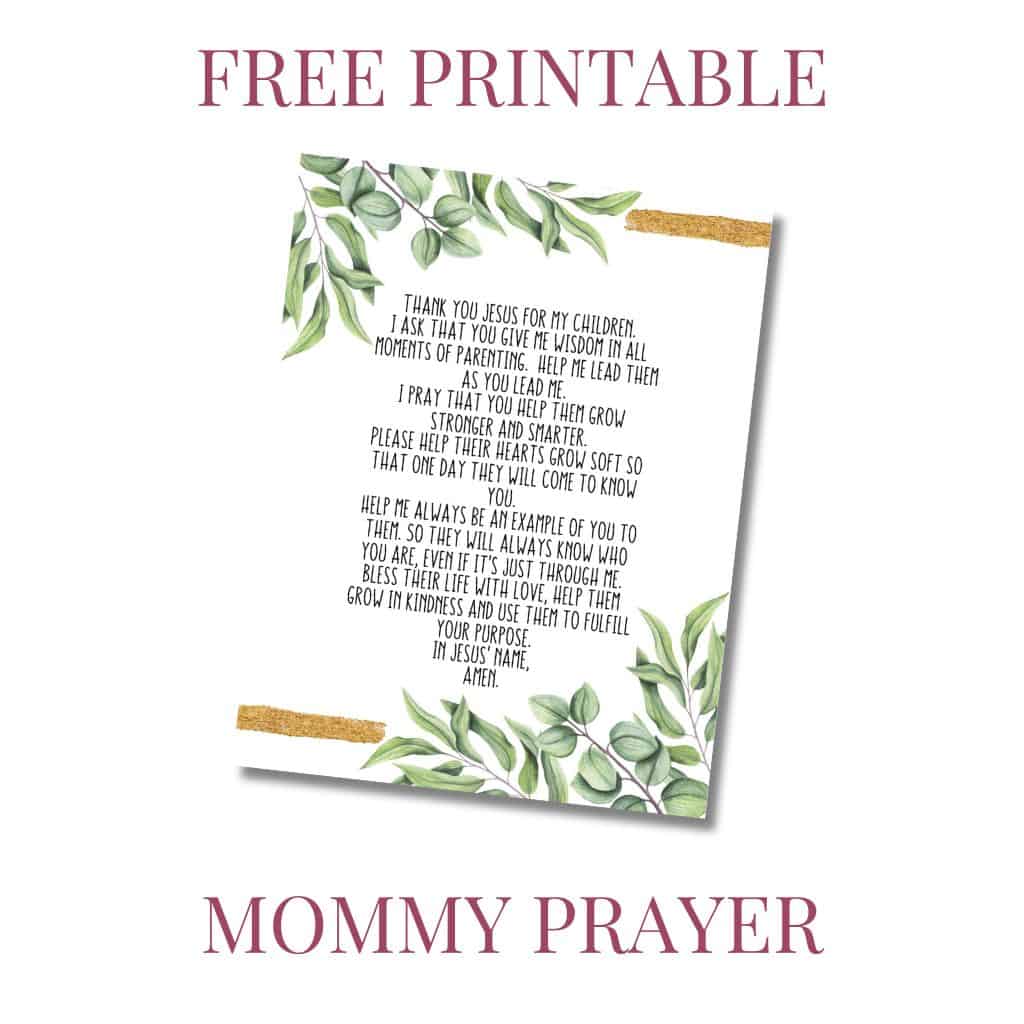 Free Printable Mommy Prayer - Mommin' From Scratch