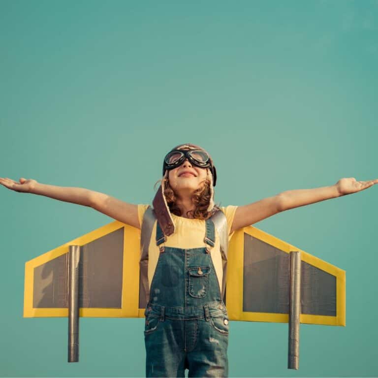Create an Impactful Childhood child with airplane wings