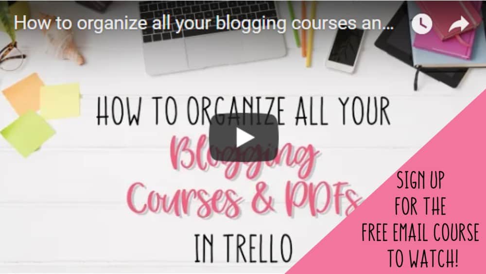 Organize Blogging Courses and PDFs Email Sign Up