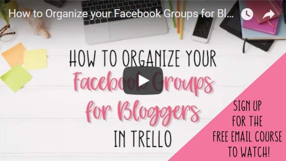 Organize Facebook Groups for Bloggers Email Sign Up