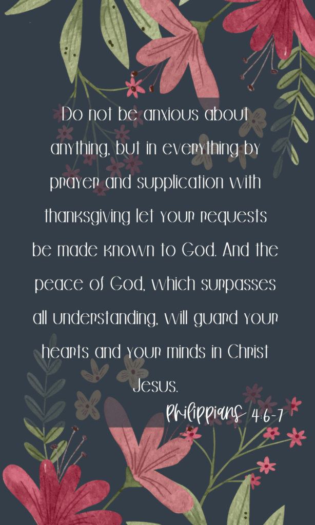 Do not be anxious about anything in this world, but in everything by putting your trust in god.