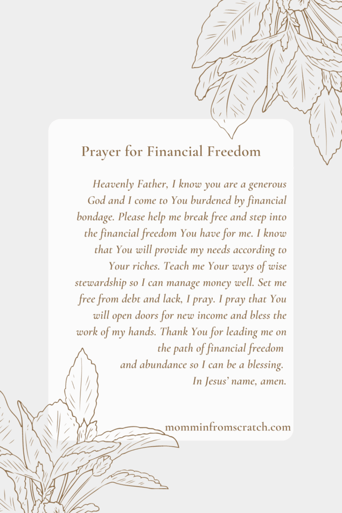 Prayer for financial freedom.