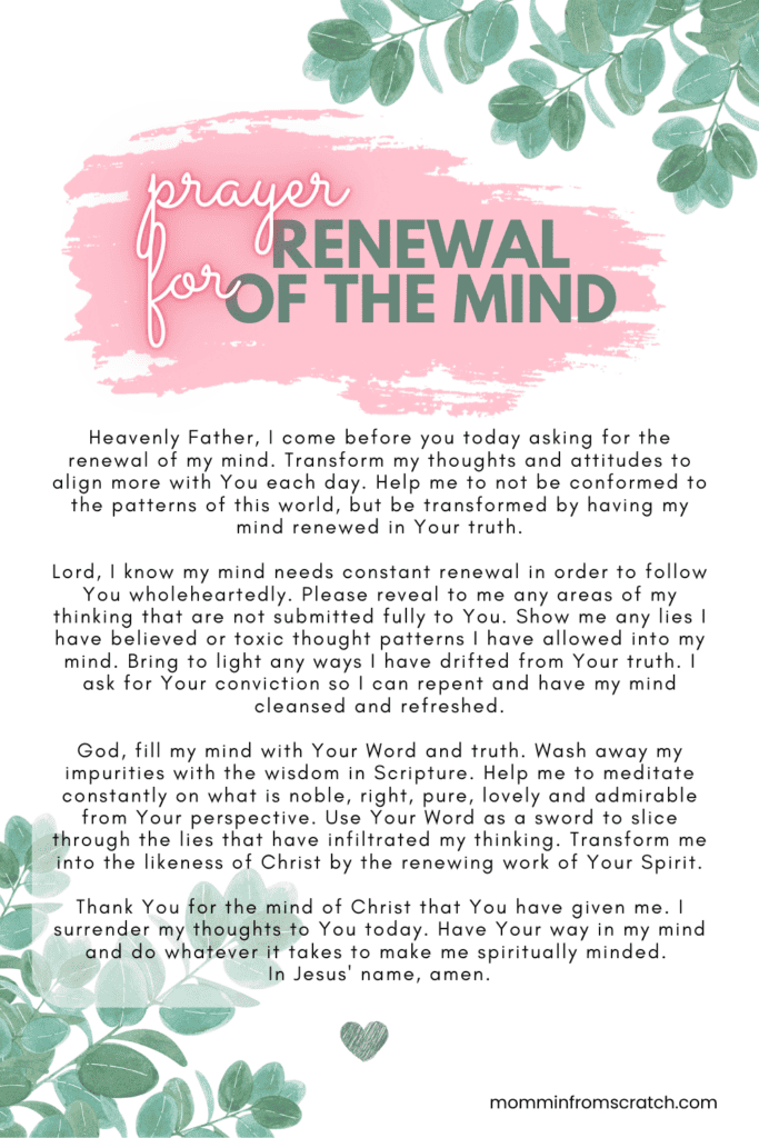 Prayer for Renewal of the Mind