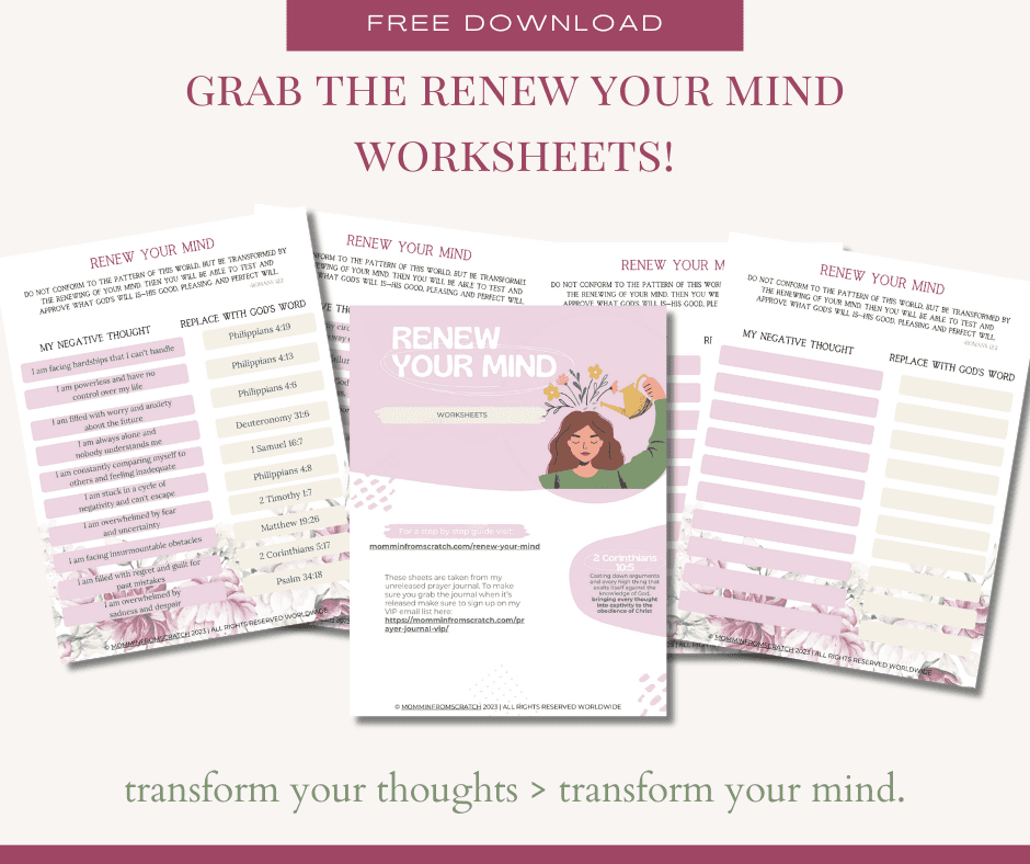 Grab the renew your mind worksheets.