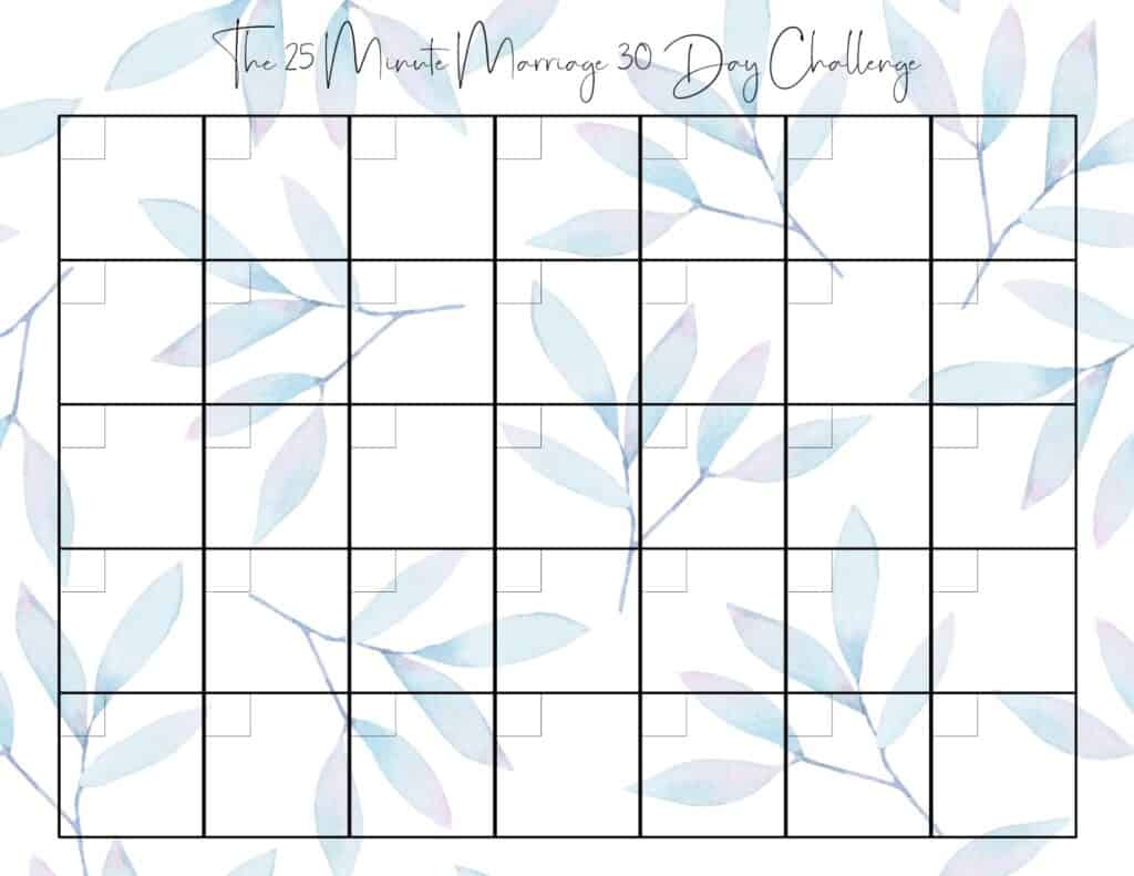 A calendar with blue leaves on it.