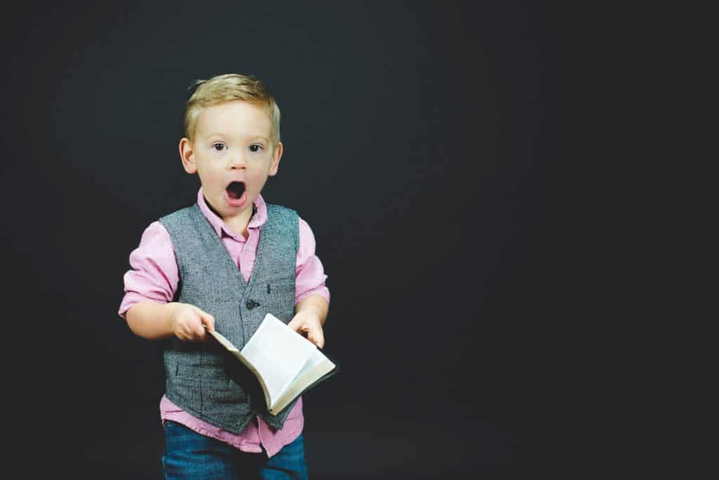 Child reading bible