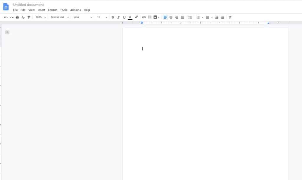 google docs blank page