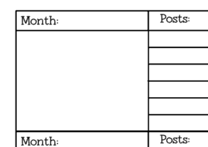 Editorial Calendar month and blank box