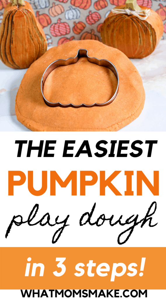 pumpkin play dough in 3 steps